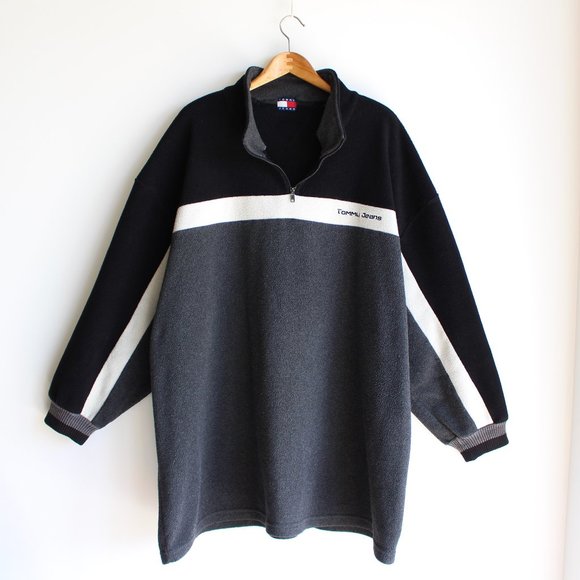 Tommy Jeans Black & Grey Color Block Sweater - Picture 1 of 5